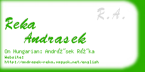 reka andrasek business card